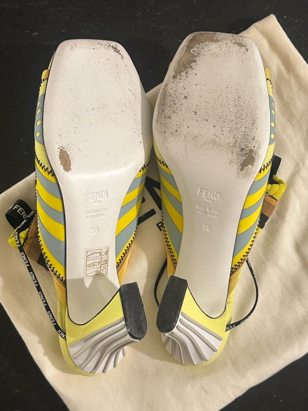 Fendi FFreedom Neoprene Slingback Sandals - Picture 4 of 8